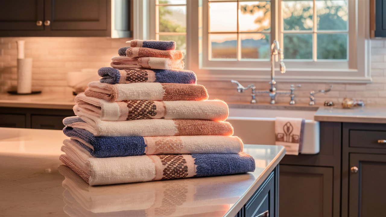 photo-of-geometry-towels-in-kitchen